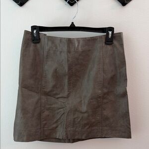 Classic grey leather Women's Skirt